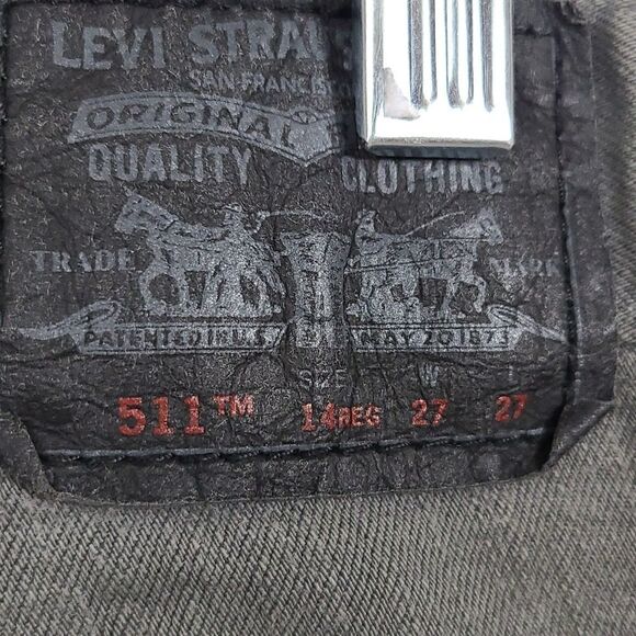 Levi's Red Tab 511 Skinny Gray Jeans Slim Fit Pant Stretch Denim Kids 14 27x27 - Picture 5 of 8